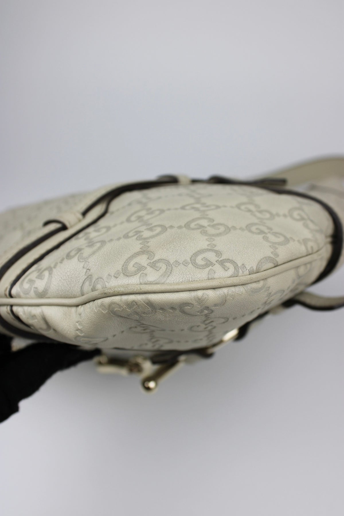 Pre-owned Gucci Monogram 85th Anniversary Leather Jackie Bag
