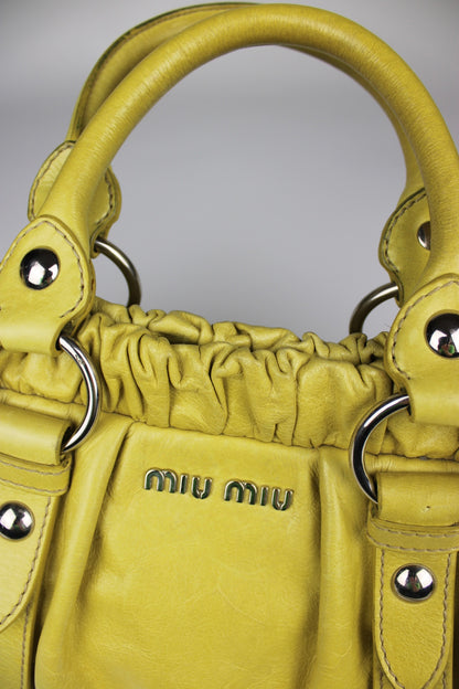 Miu Miu Yellow Vitello 2-Way Bag
