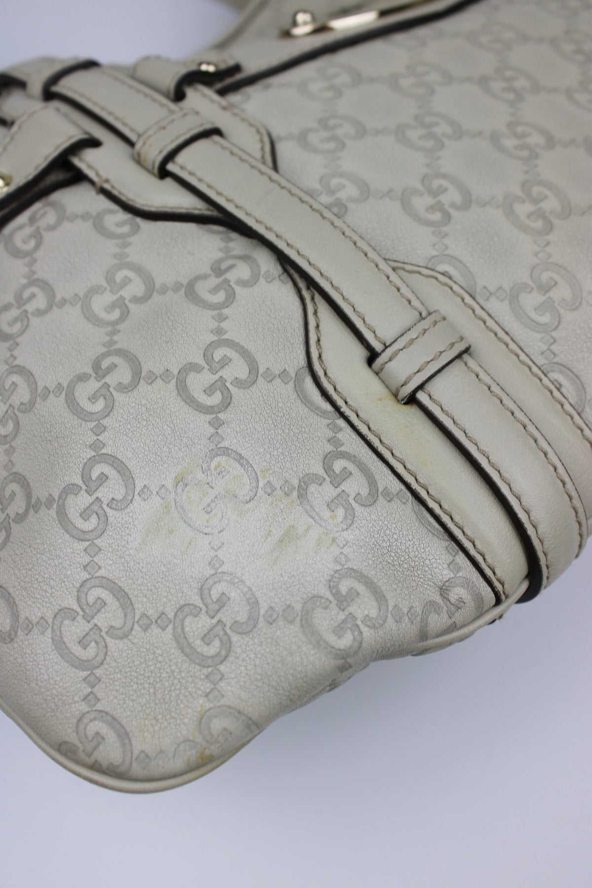 Pre-owned Gucci Monogram 85th Anniversary Leather Jackie Bag