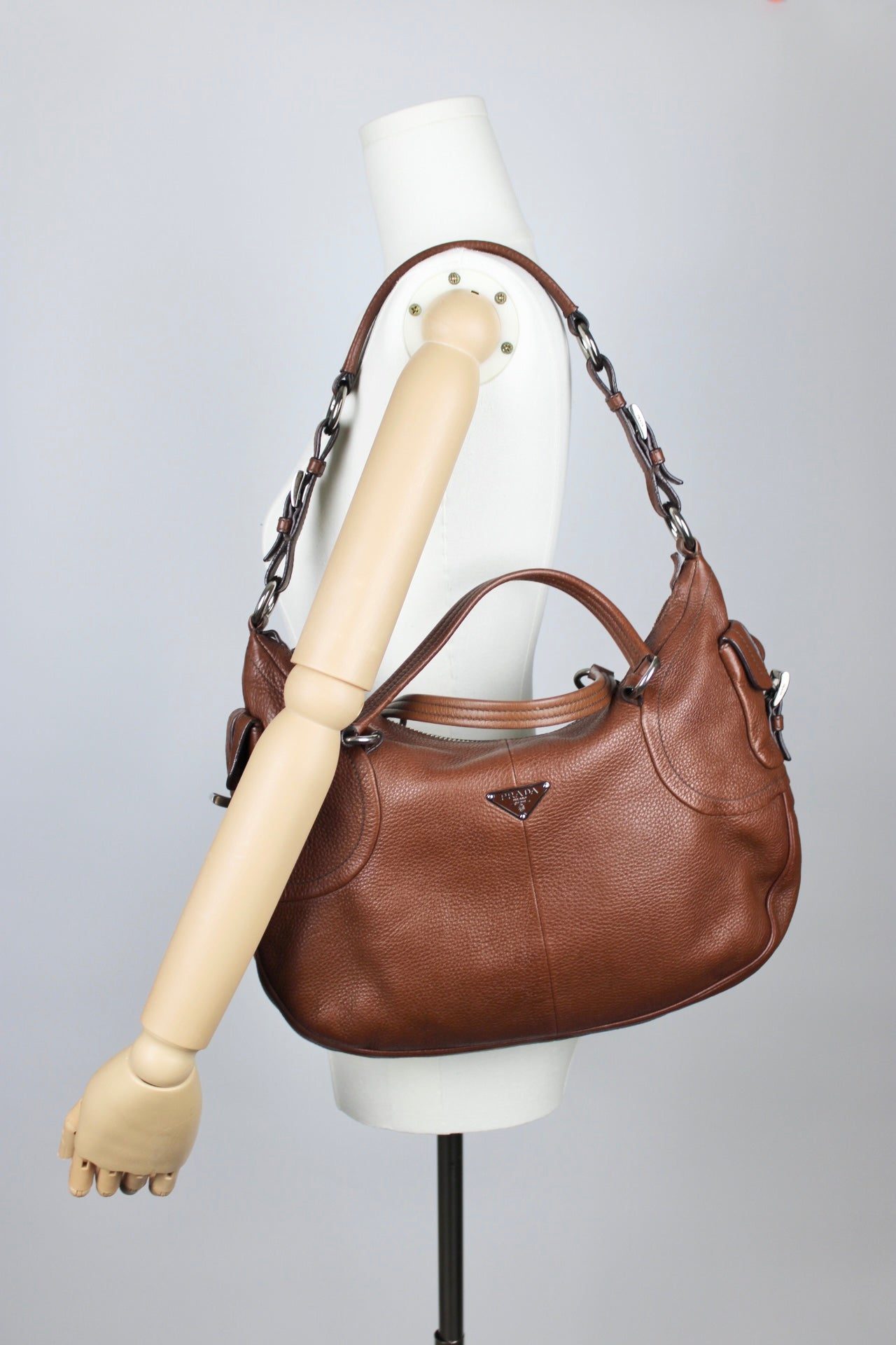 Prada Vit Daino Leather Two Way Bag
