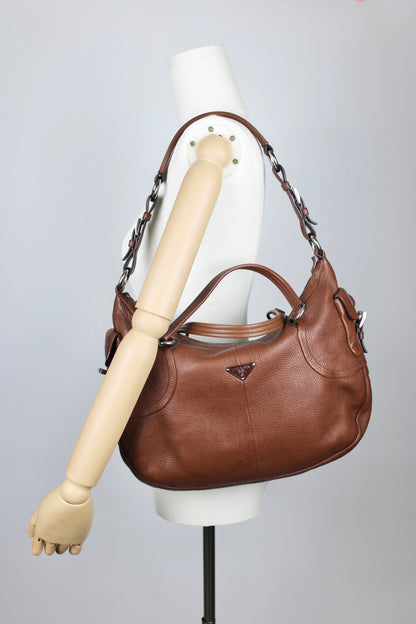Prada Vit Daino Leather Two Way Bag