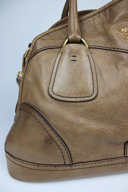 Prada Cervo Bowling Hobo 2-Way Bag