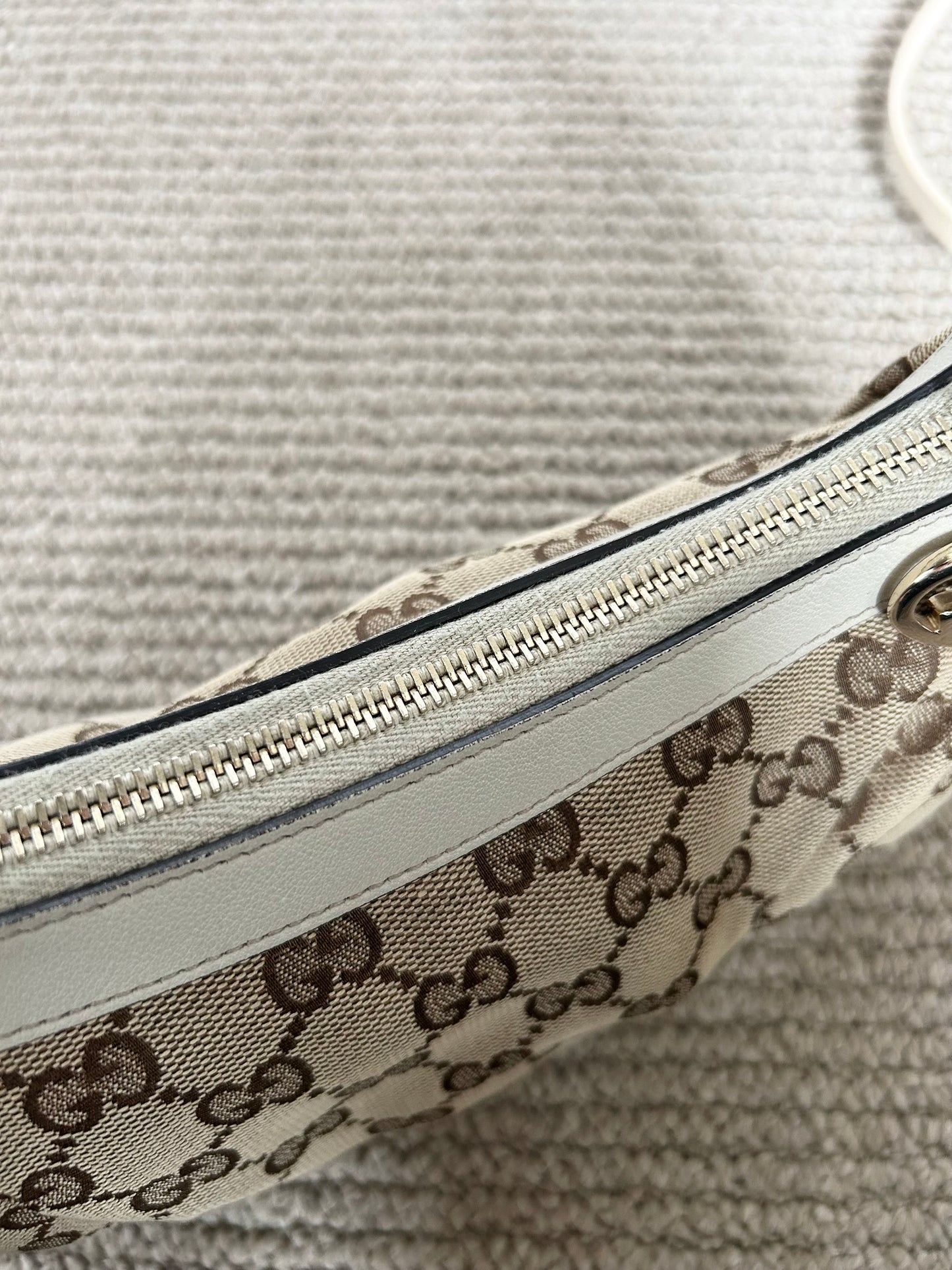 Gucci Monogram Interlocking GG Heart Charm Pochette Bag