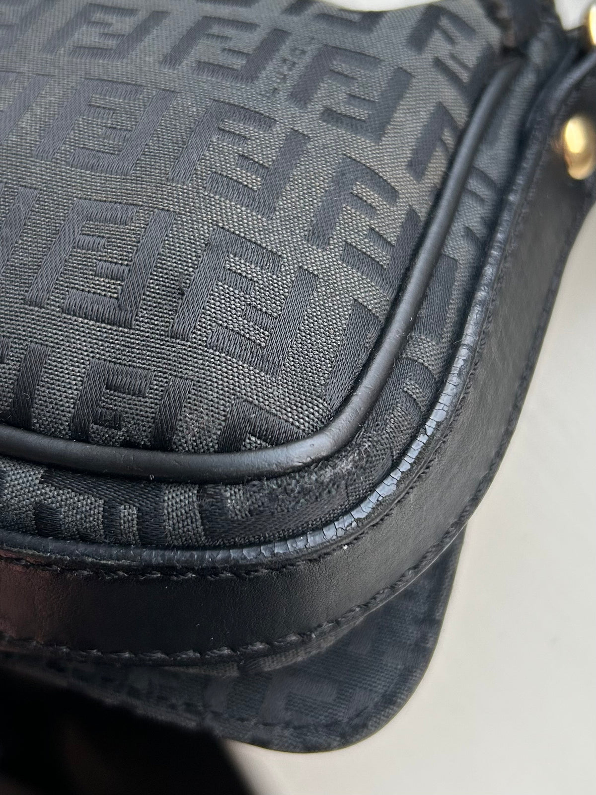Pre-owned Fendi Zucchino Flap Shoulder Bag