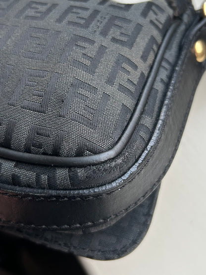 Pre-owned Fendi Zucchino Flap Shoulder Bag