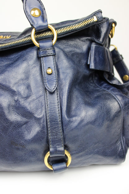 Miu Miu Navy Bow 2-Way Bag
