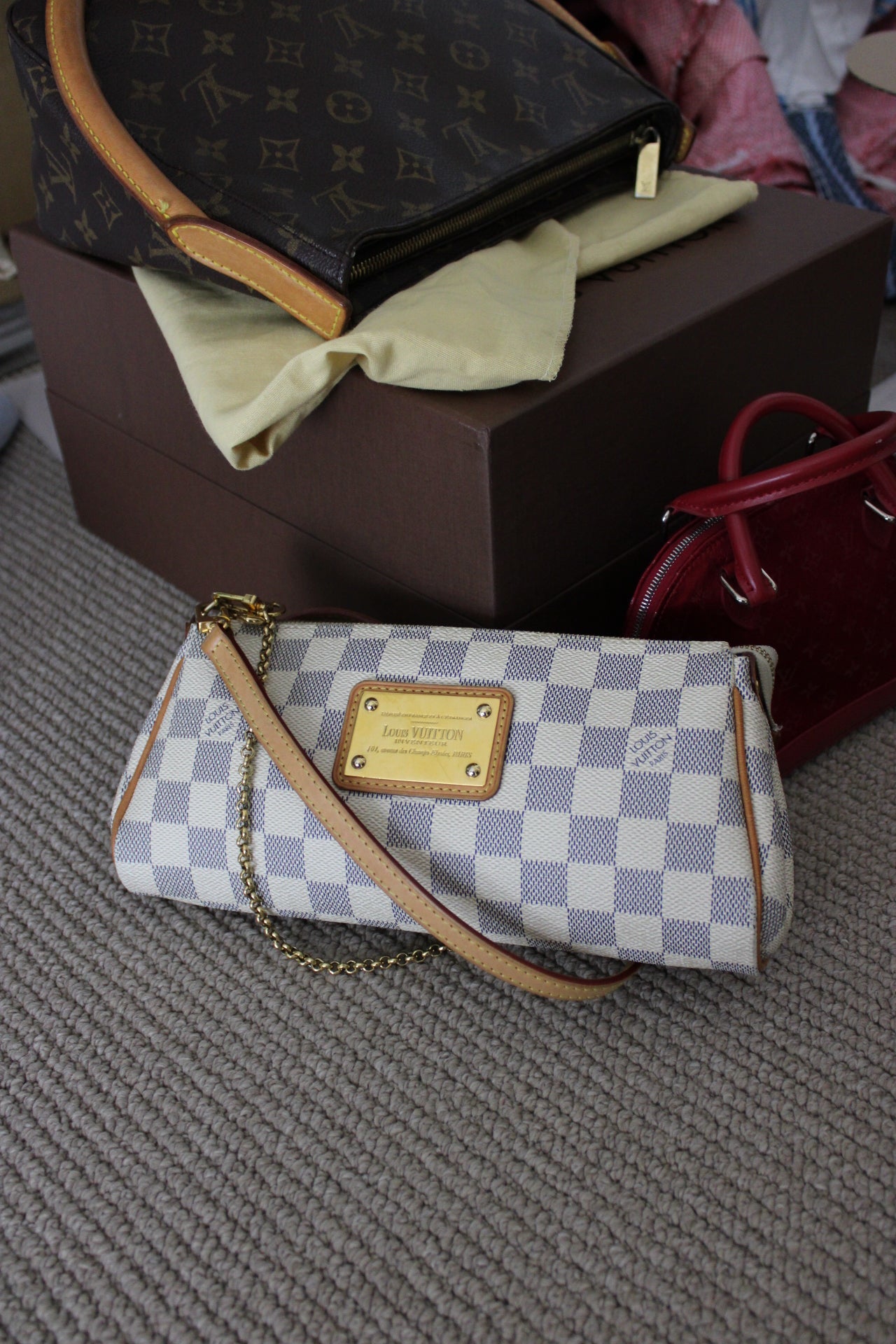 Louis Vuitton Damier Azur Eva Pochette Bag 2012