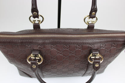 Pre-owned Gucci Guccissima Monogram Leather Heart Interlocking GG Tote Bag