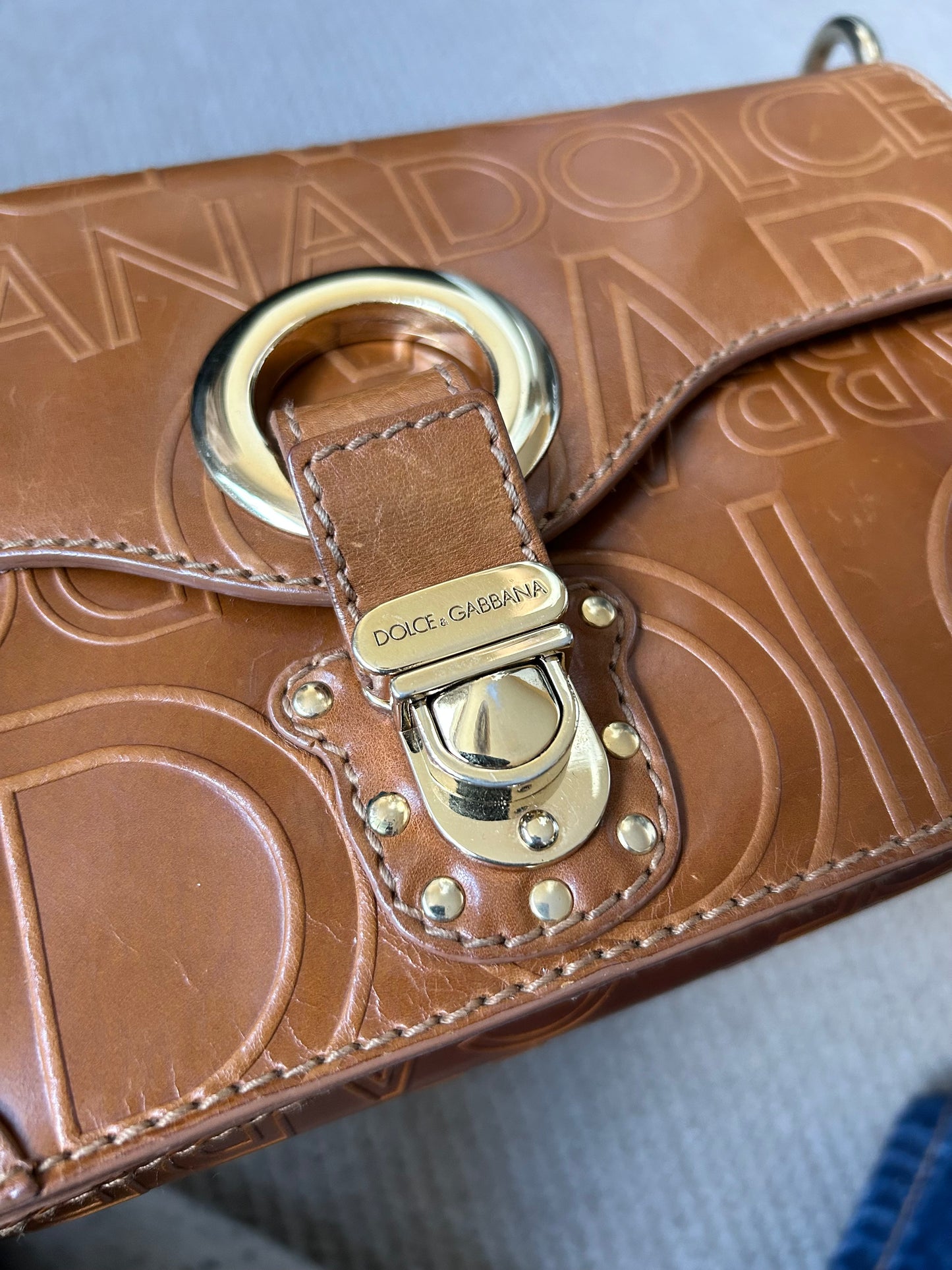 Dolce & Gabbana Leather Baguette Shoulder Bag