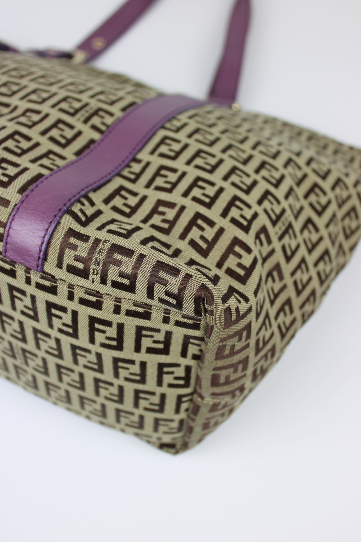 Pre-owned Fendi Zucchino Charm Tote Bag