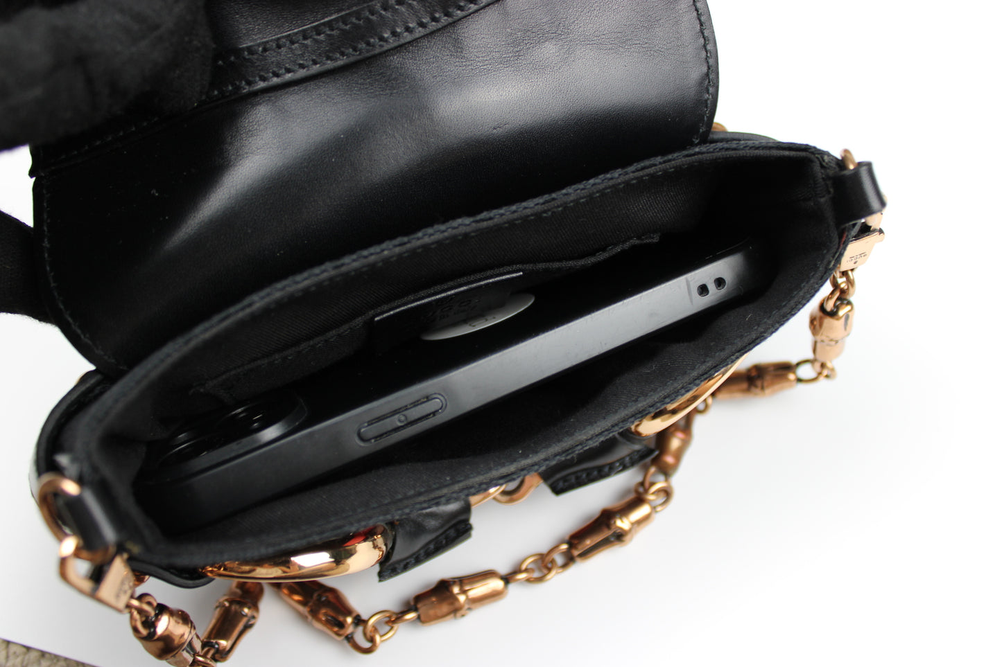 Gucci Monogram Horsebit Mini Pochette Bag
