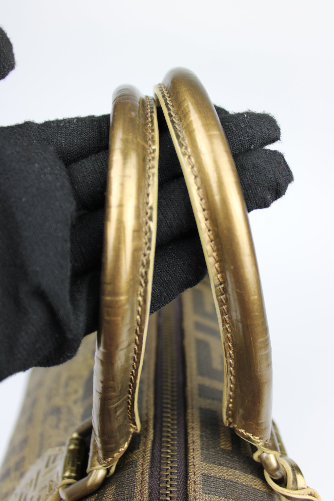 Fendi Zucca Spalmati Palazzo Print Boston Bag 2007