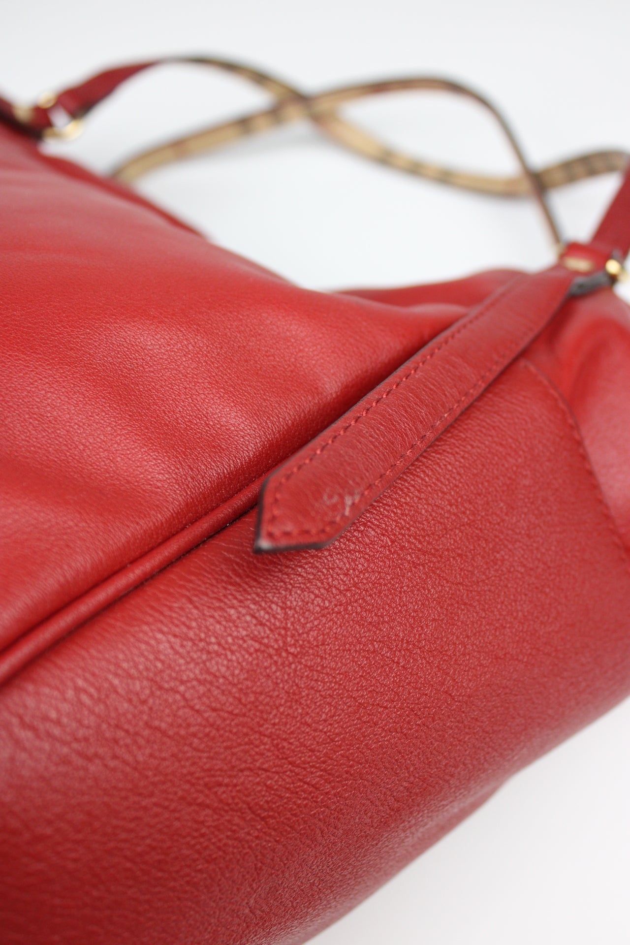 Burberry Leather Canterbury Tote Bag Red