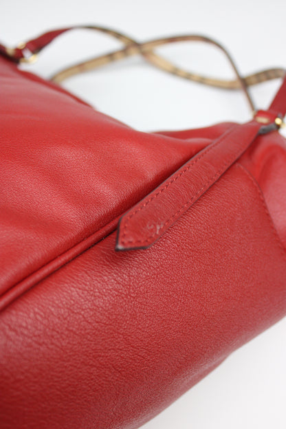 Burberry Leather Canterbury Tote Bag Red