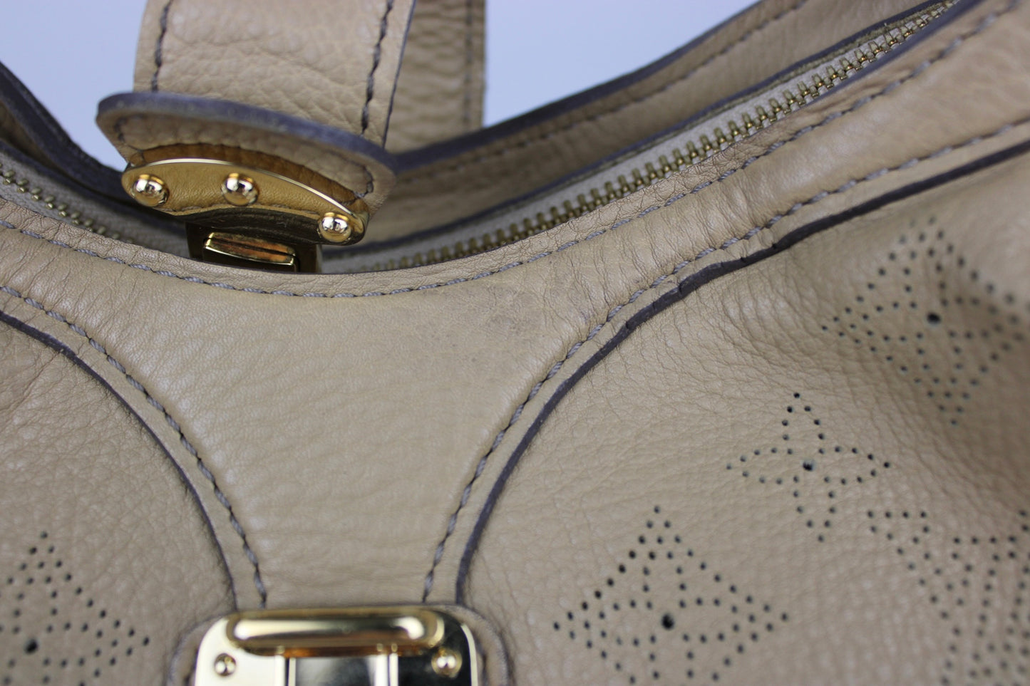 Louis Vuitton Leather Mahina Biscuit Monogram 2-Way Bag 2009