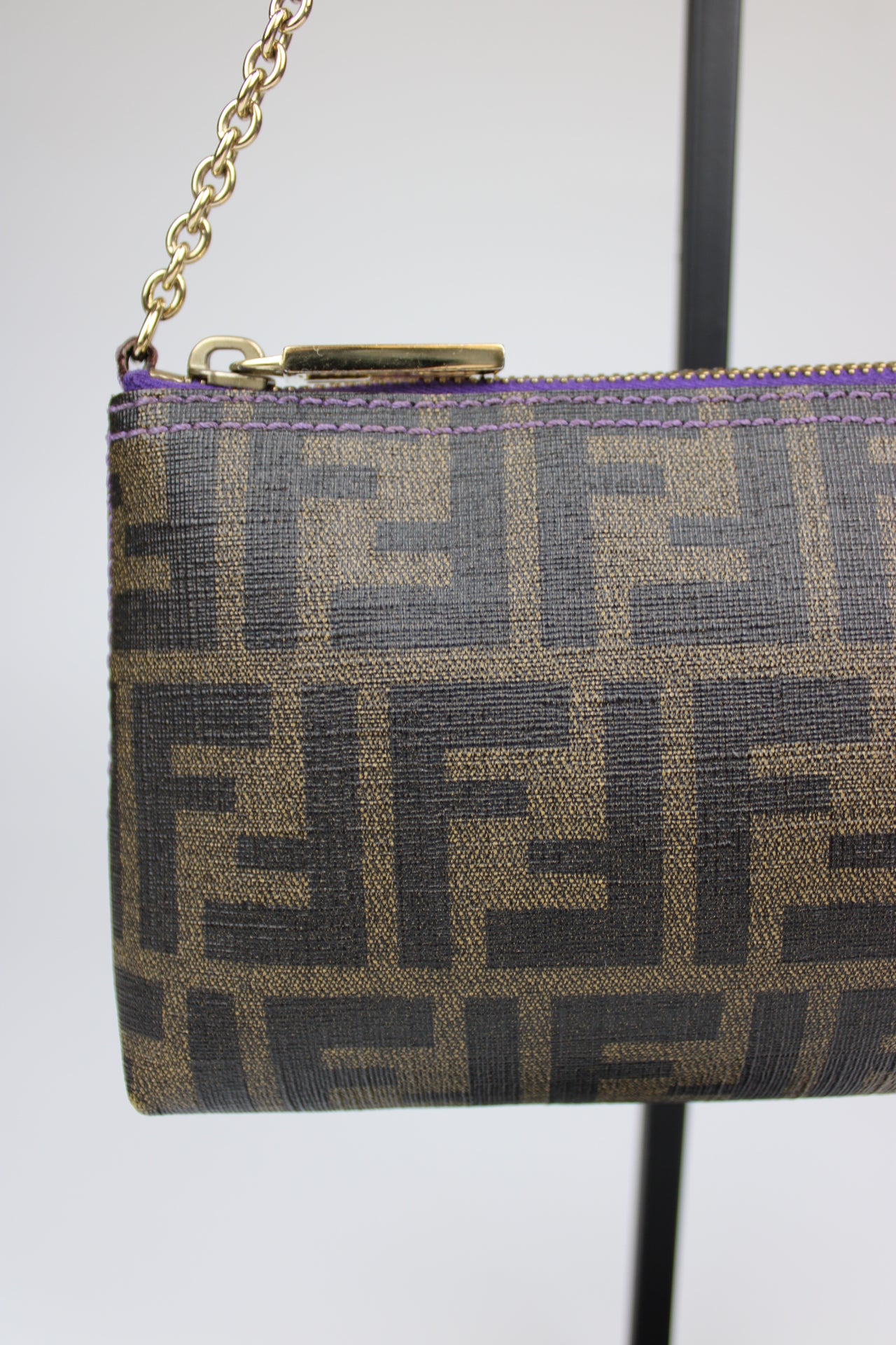 Fendi Zucca Chain Strap Pochette Bag