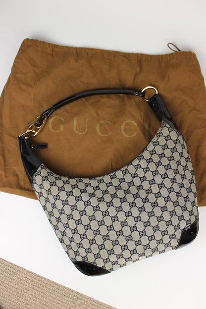 Pre-owned Gucci Monogram Crescent Bag