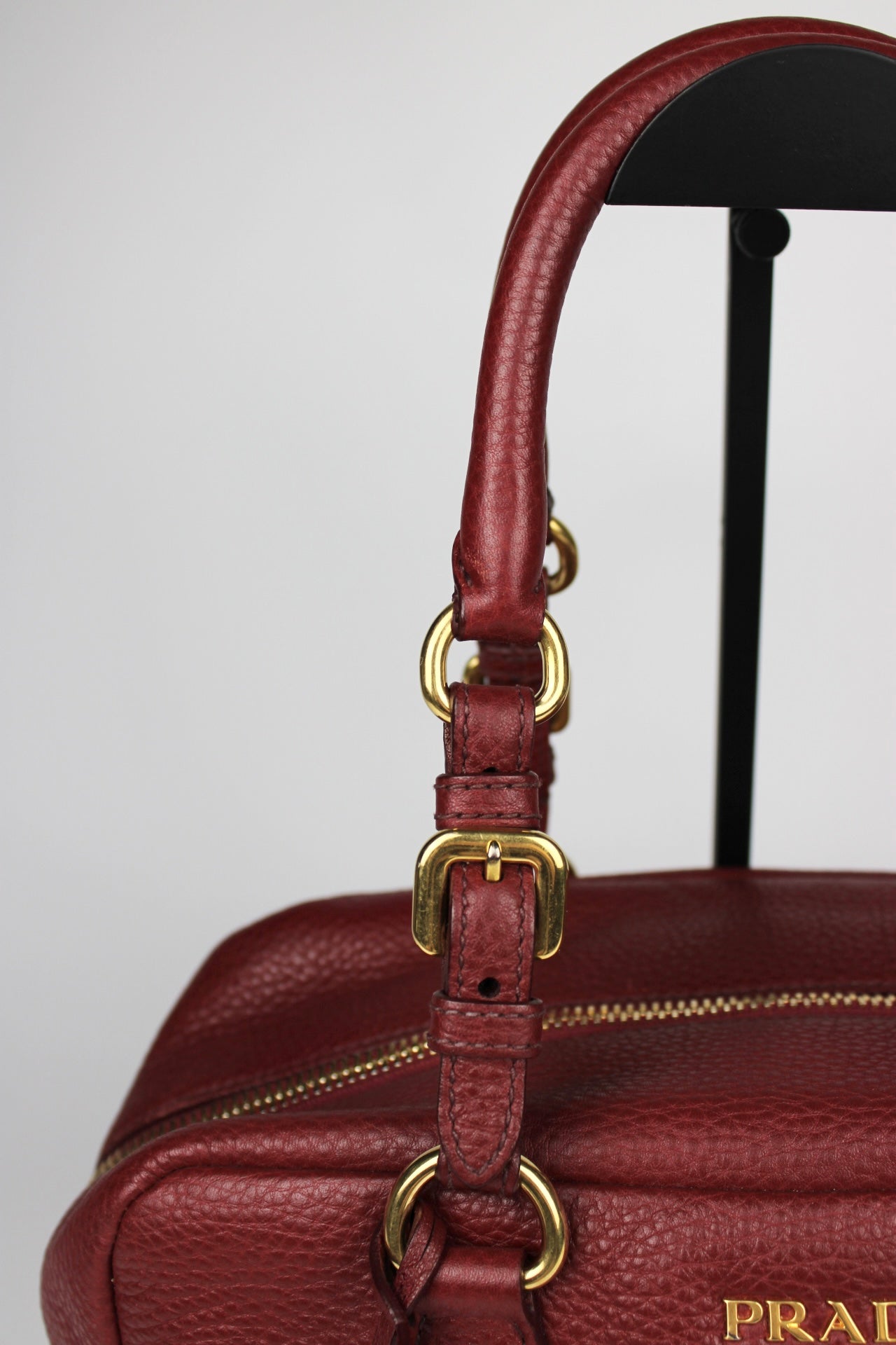 Prada Vit Daino Bauletto Leather Bag