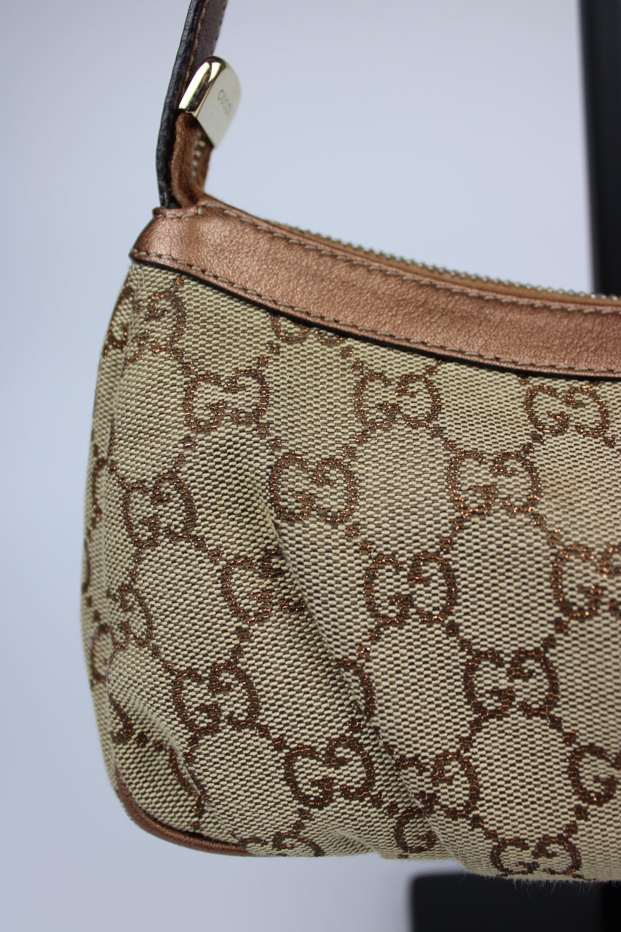 Gucci Monogram Pleated Charmy Pochette