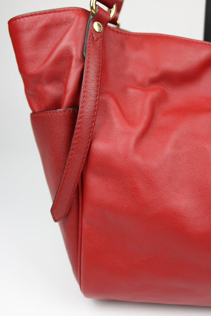 Burberry Leather Canterbury Tote Bag Red
