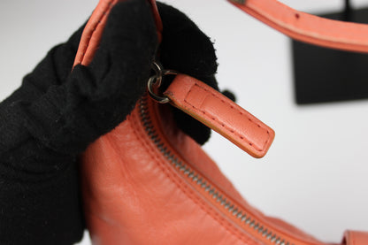 Fendi Leather Croissant Baguette Bag Coral