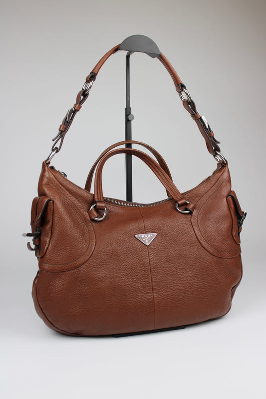 Prada Vit Daino Leather Two Way Bag
