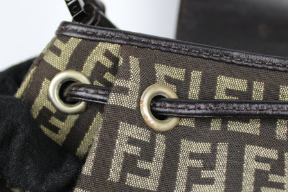 Fendi Zucchino Drawstring Baguette Bag