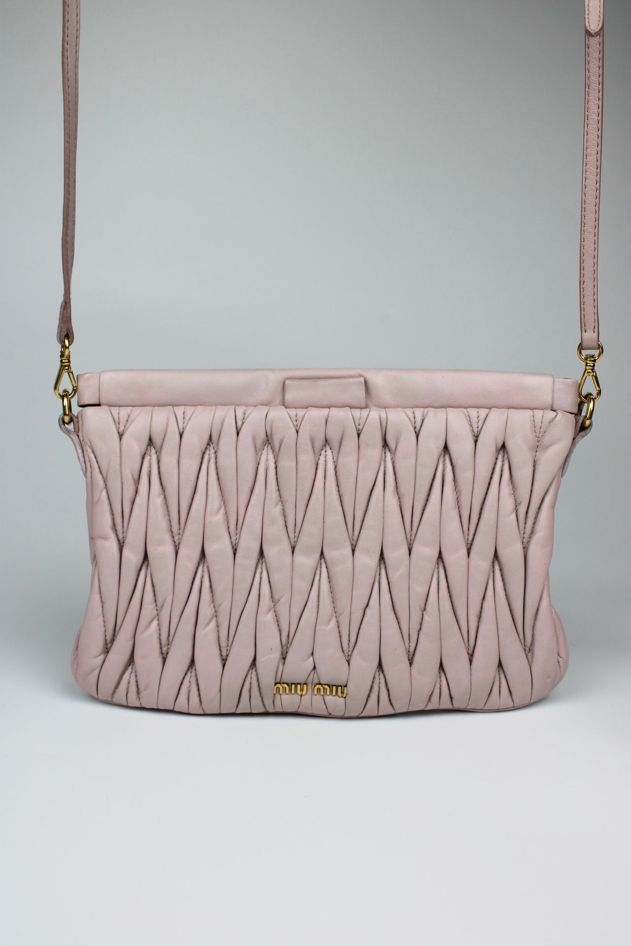 Miu Miu Matelasse Nappa Leather Frame Cross Body Bag