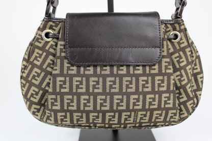 Fendi Zucchino Drawstring Baguette Bag