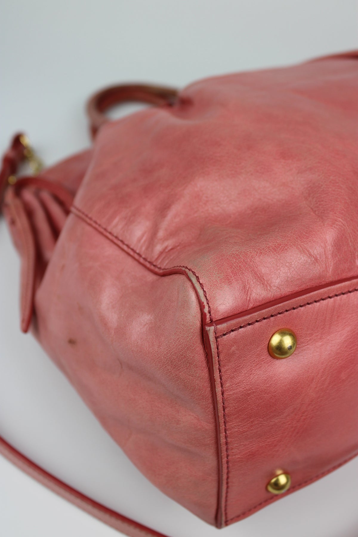 Pre-owned Miu Miu Vitello Lux Pink 2-Way Tote Bag