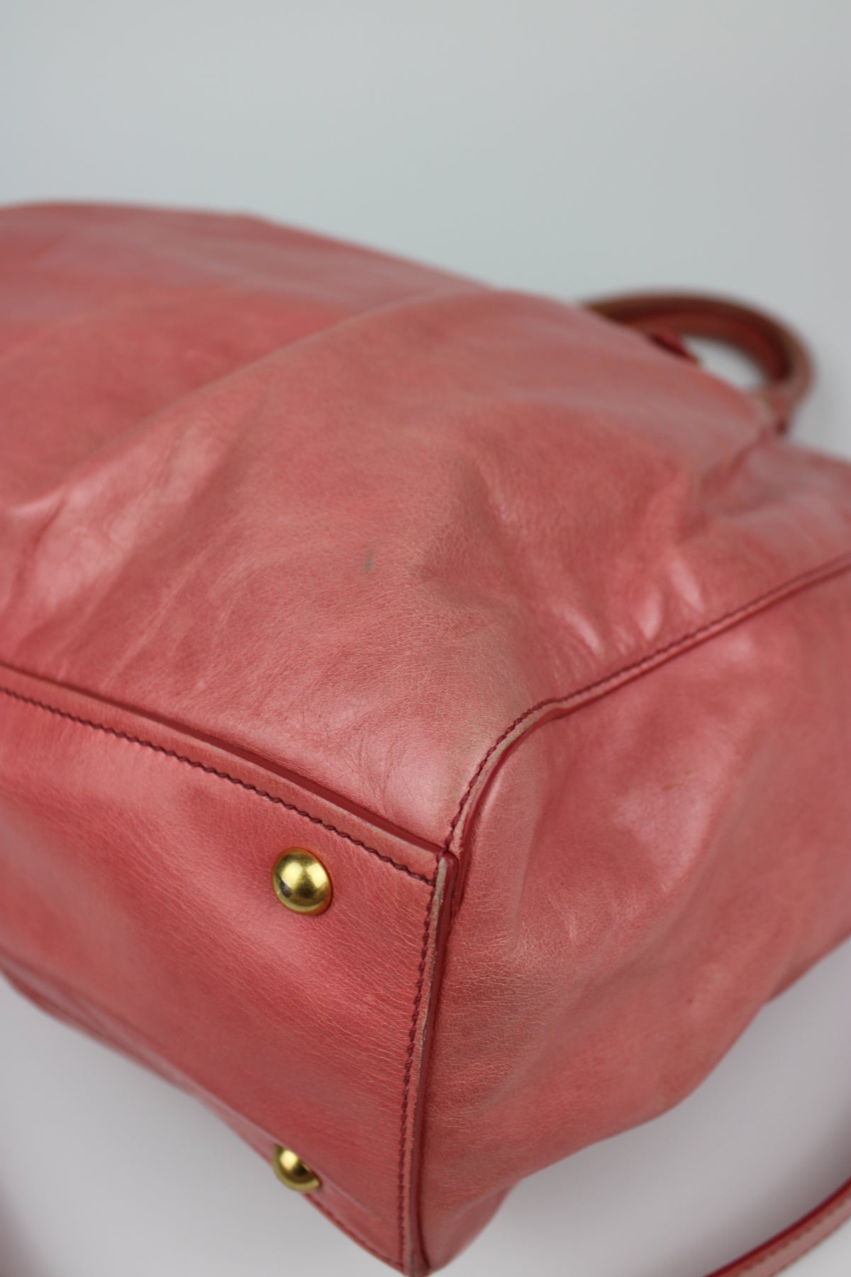 Pre-owned Miu Miu Vitello Lux Pink 2-Way Tote Bag