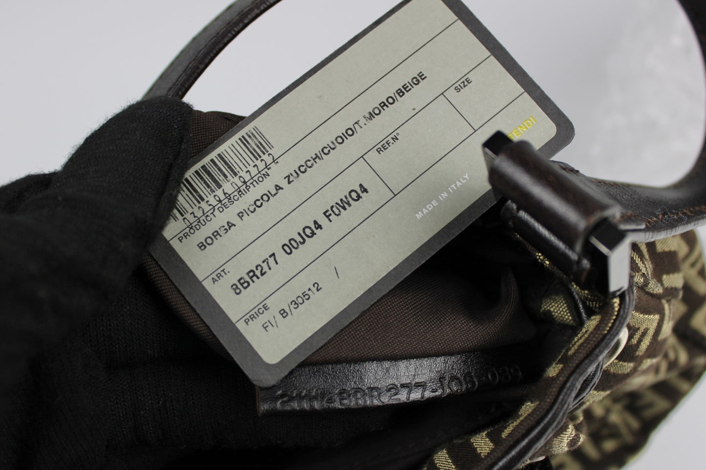 Fendi Zucchino Drawstring Baguette Bag