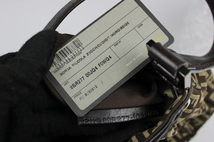 Fendi Zucchino Drawstring Baguette Bag