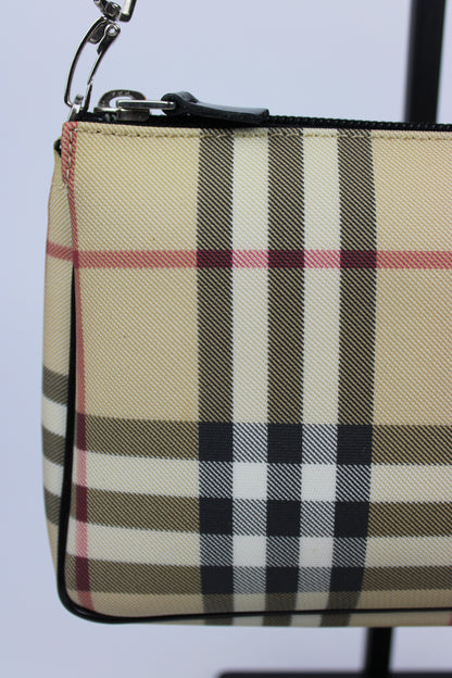 Pre-owned Burberry Nova Check Pochette Bag 2002