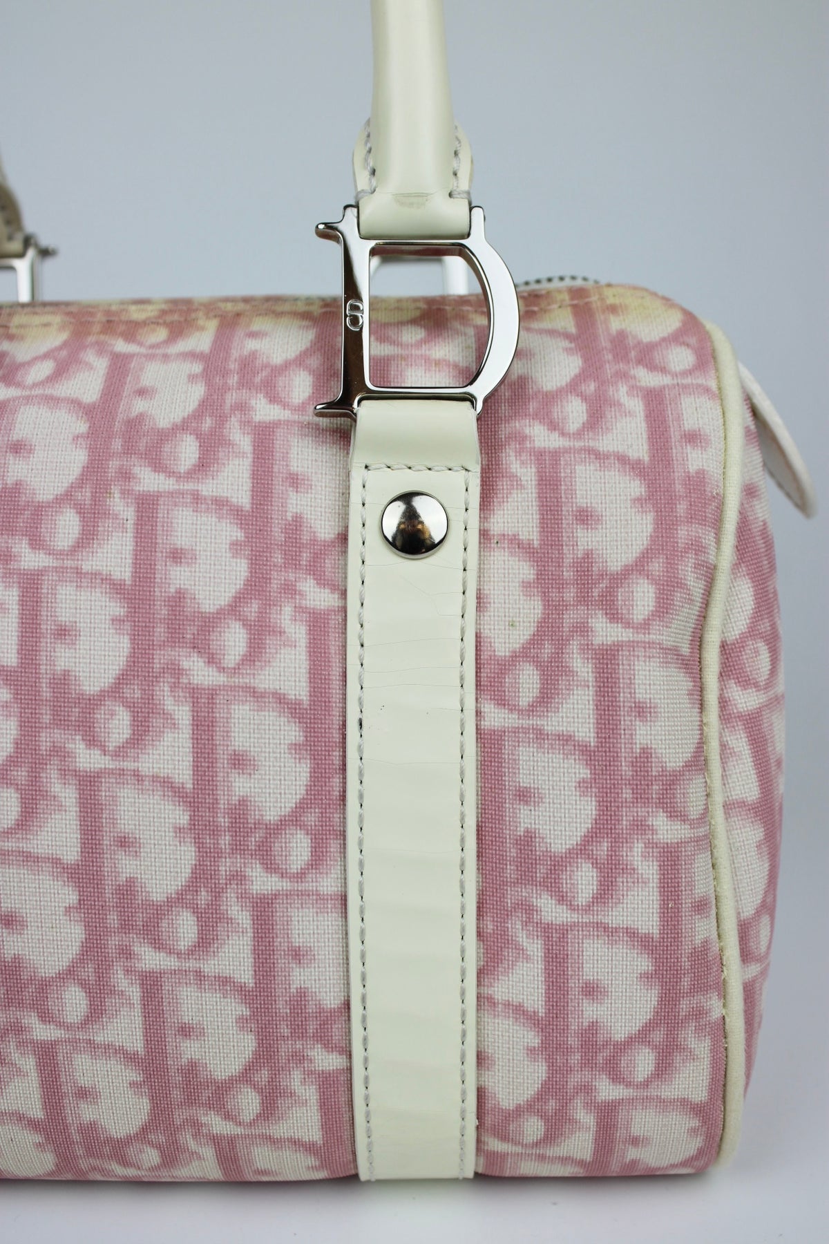 Pre-owned Dior Monogram Pink Mini Boston Bag 2004