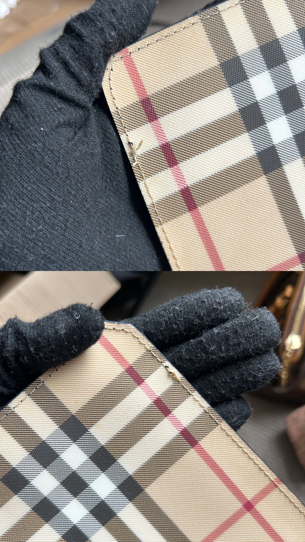 Pre-owned Burberry Nova Check Messenger Bag 2003
