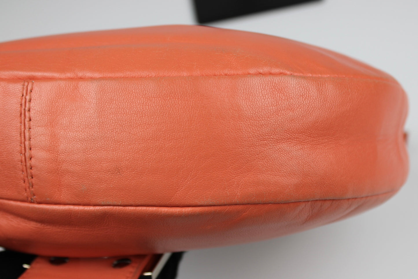 Fendi Leather Croissant Baguette Bag Coral