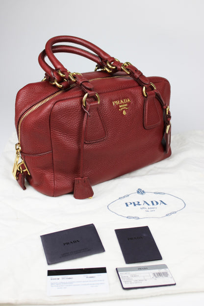 Prada Vit Daino Bauletto Leather Bag