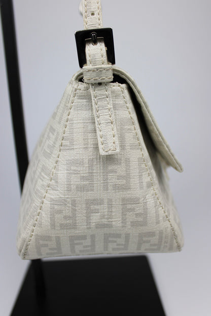 Fendi Zucchino Chain Strap Mini Baguette Bag