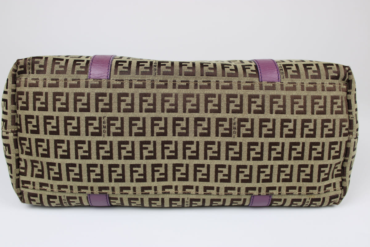 Pre-owned Fendi Zucchino Charm Tote Bag
