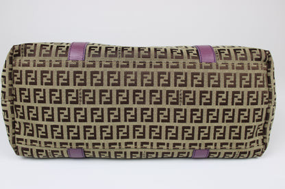 Pre-owned Fendi Zucchino Charm Tote Bag