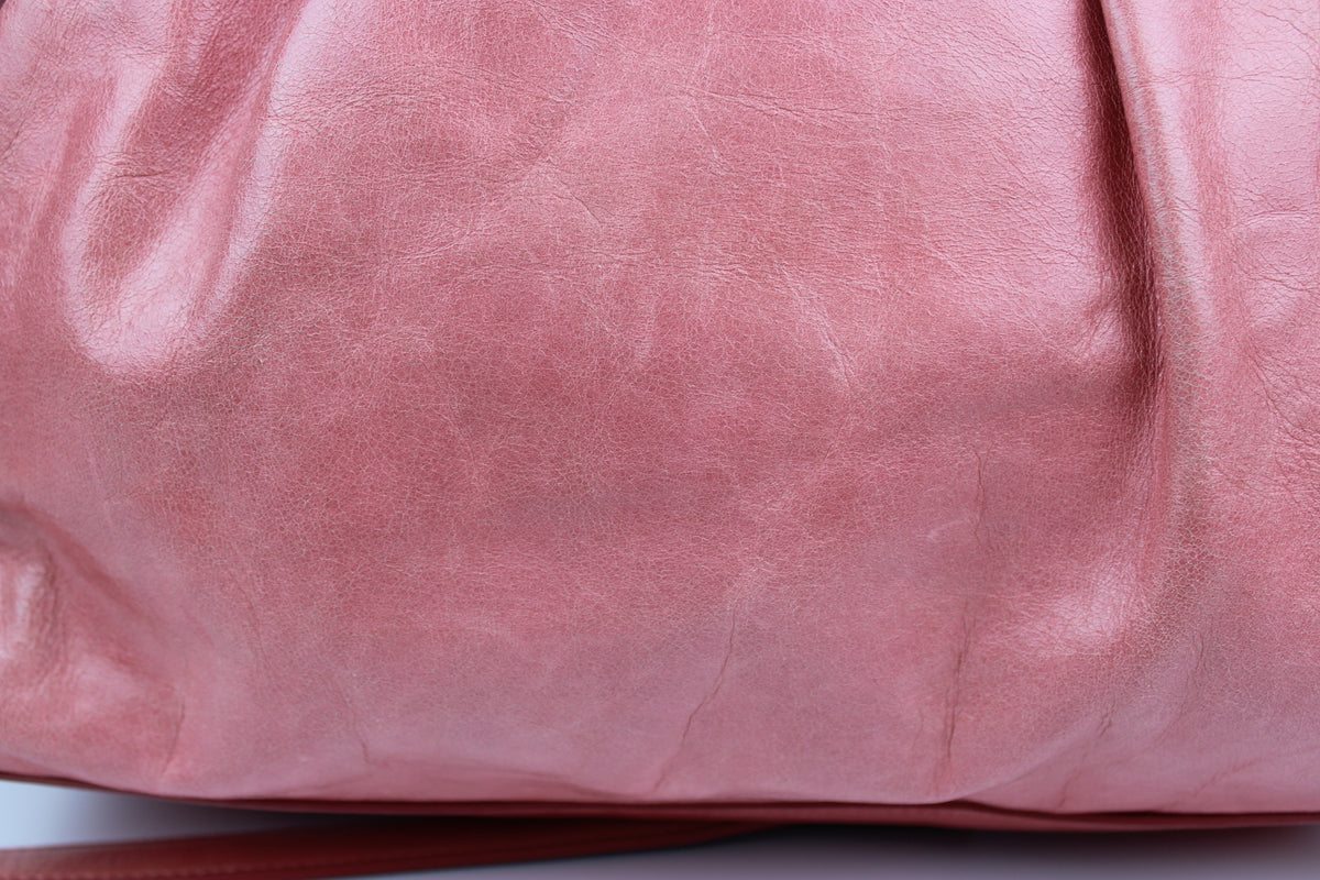 Pre-owned Miu Miu Vitello Lux Pink 2-Way Tote Bag