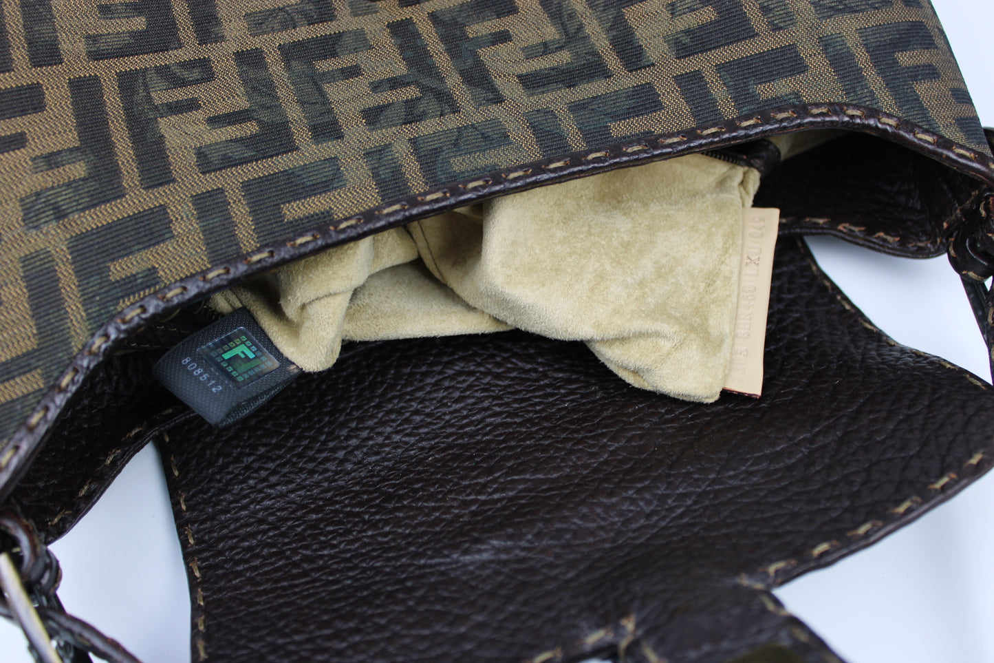 Fendi Zucca Tobacco Stondata Shoulder Bag 2007 (With Receipt)