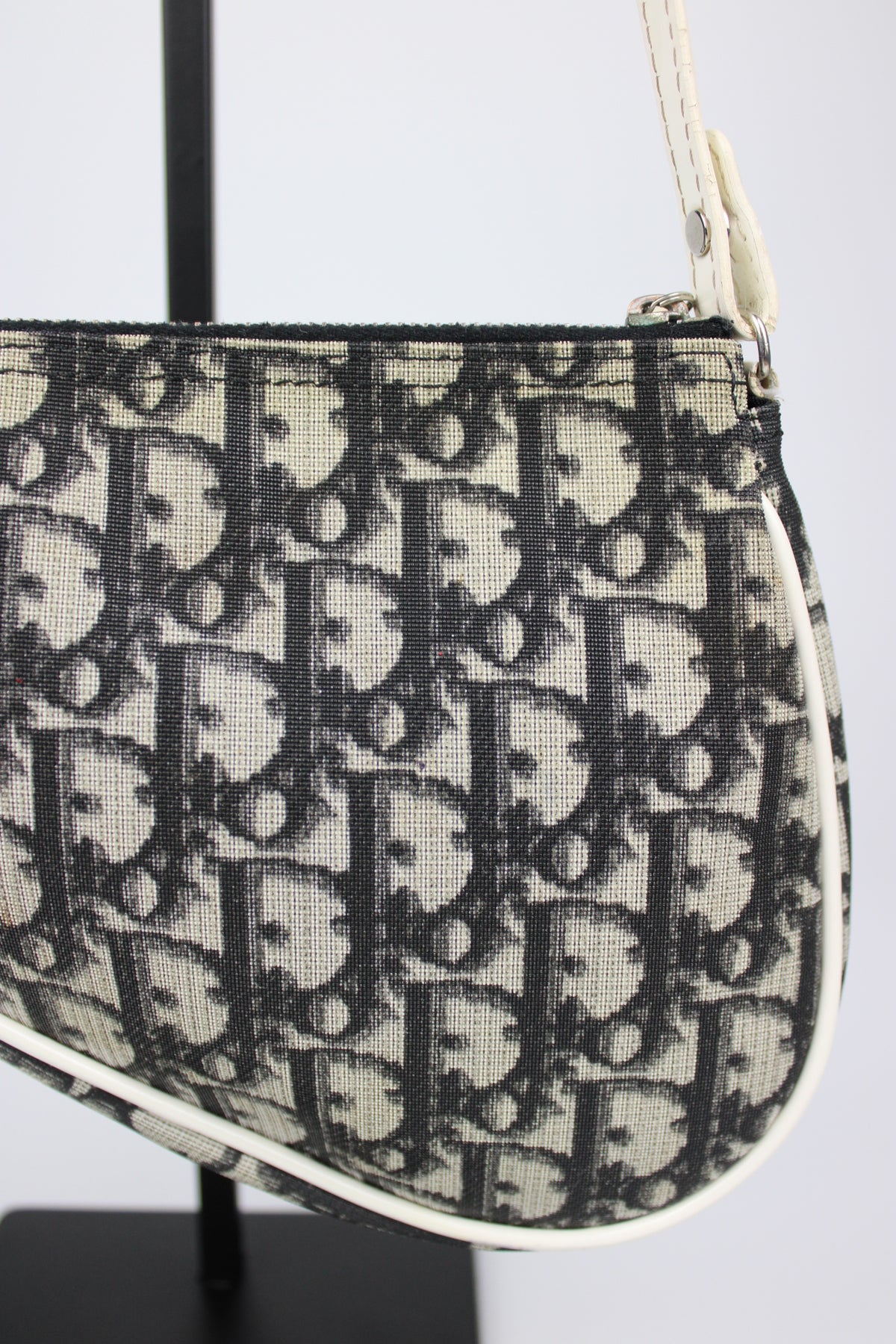 Pre-owned Dior Blue Monogram Mini Saddle Bag 2002