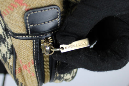 Burberry Nova Check Wool Shoulder Bag