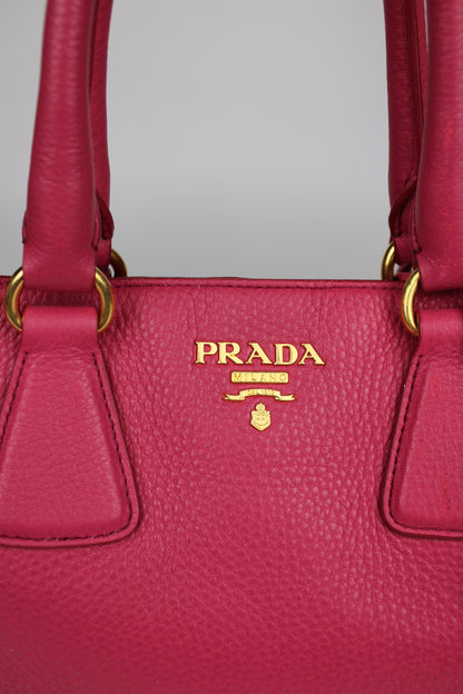 Prada Vitello Daino 2-Way Pink Tote Bag
