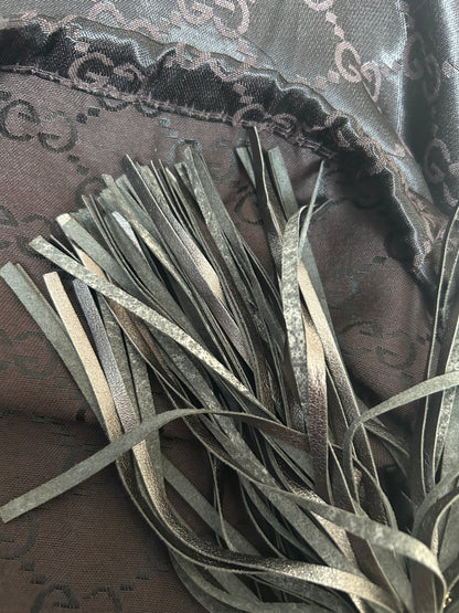 Gucci Guccissima Metallic Silver Leather Britt Hobo Bag