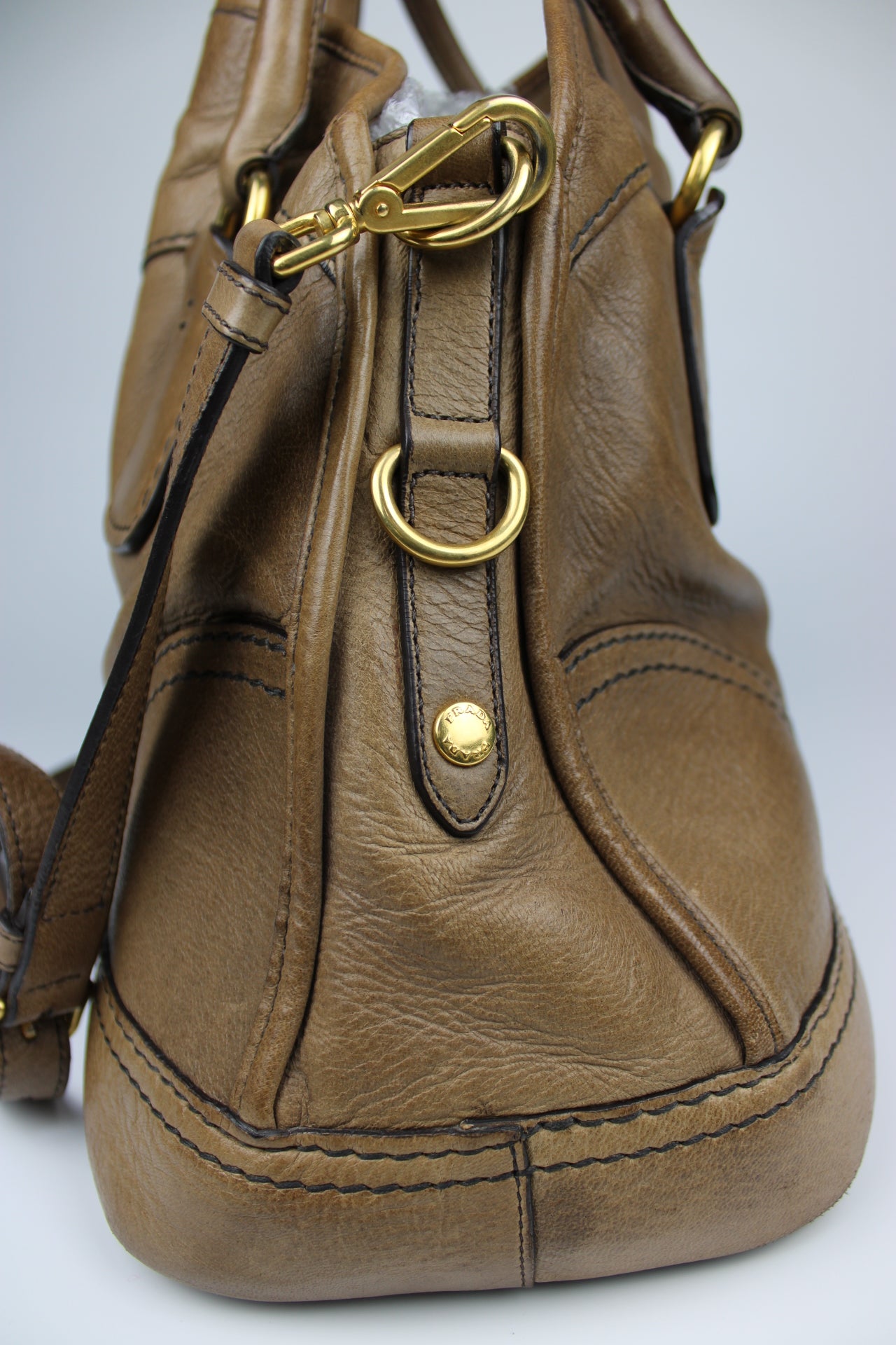 Prada Cervo Bowling Hobo 2-Way Bag