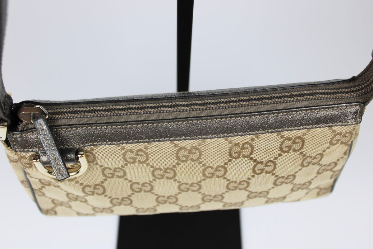 Pre-owned Gucci Monogram Abbey D-Ring Pochette Bag