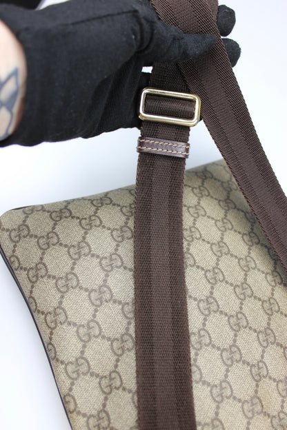 Gucci Monogram Coated Canvas Cross Body Bag (With Gucci Charm)